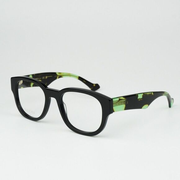 NEW Gucci GG1429O 003 Black Green Havana Square Men Eyeglasses GG 1429O - Picture 1 of 9